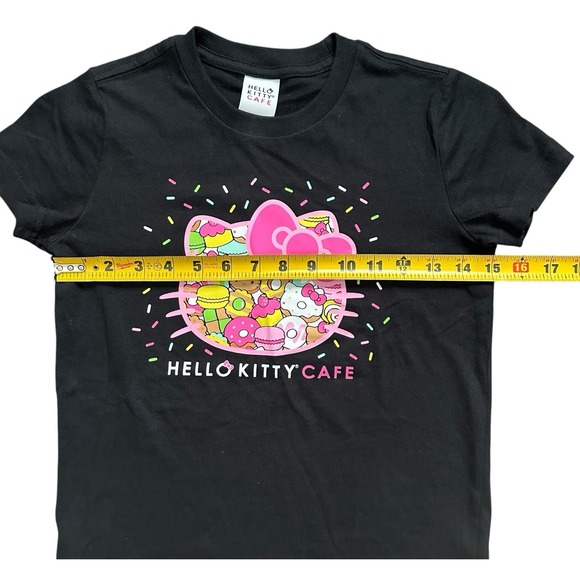 Hello‎ Kitty Cafe Donut Youth YS Black Shirt - Picture 4 of 8